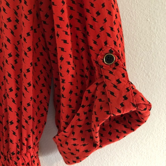 I LOVE HB1 burnt orange button up 3/4 sleeve dress - Picture 4 of 10